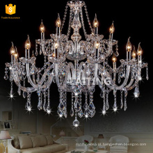 Lustre de cristal indiano Lobby 18 luzes de vidro pingente de luz com velas